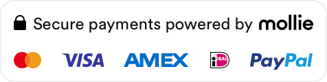 Badge of our payment provider Mollie to show we offer secure payments